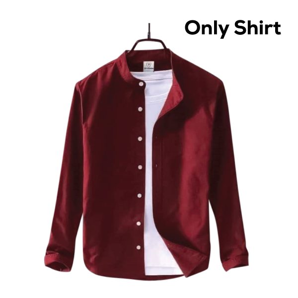 Light Maroon Shirt Band Collar