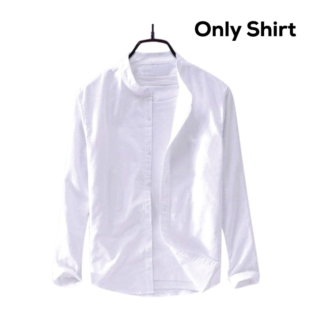 White Shirt Band Collar