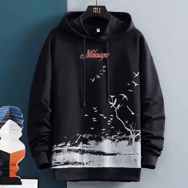 Men's Hoodie Black - Bird