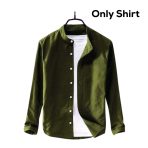 Olive Shirt Band Collar