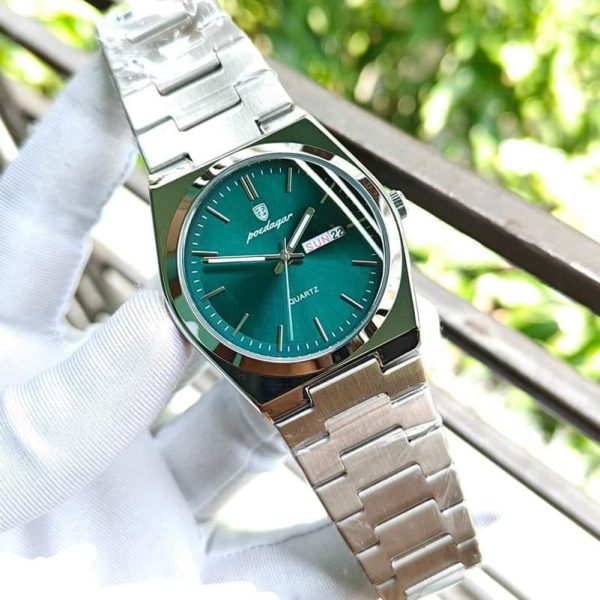 POEDAGAR 930 Luxury Luminous Date Week Quartz Watch Green