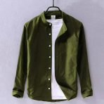 Olive Shirt Band Collar