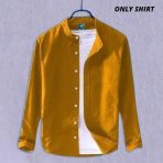 Yellow Shirt Band Collar