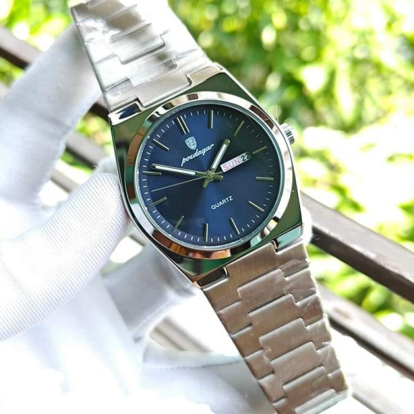 POEDAGAR 930 Luxury Luminous Date Week Quartz Watch Blue